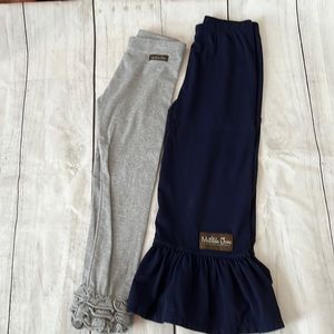 2 pair Matilda Jane Ruffle leggings and pants